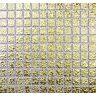 Mosaik-Netzwerk Mozaïek vierkant uni goud gehamerd keramiek mozaïek, mozaïeksteen formaat: 25x25x6 mm, mat grootte: 330x302 mm, 1 mozaïekmat