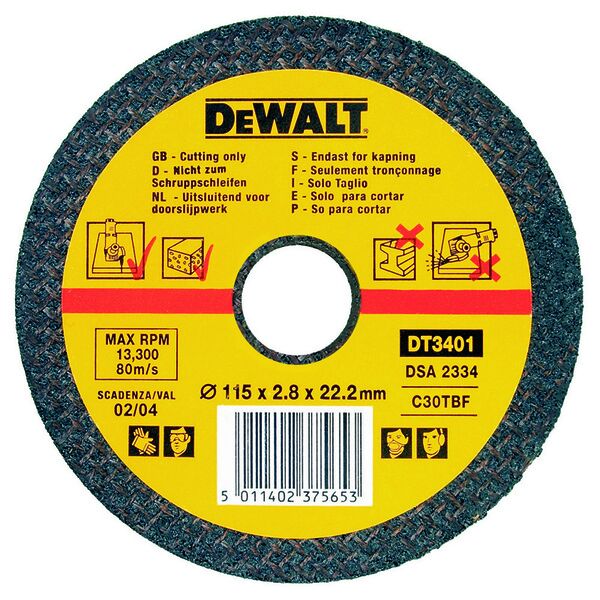 Dewalt Kappeskive Stein 125mm Dt3411 Dw