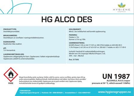 Northstore ALCO DES 1 LITER HYGIENEGRUPPEN