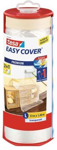 Tesa Easy Cover 4368 Trekkduk med maskeringstape 33 m x 1400 mm, dispenser