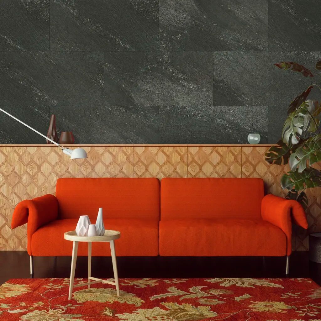 Grosfillex Veggbelegg flis Gx Wall+ 11 stk stein 30x60 cm svart