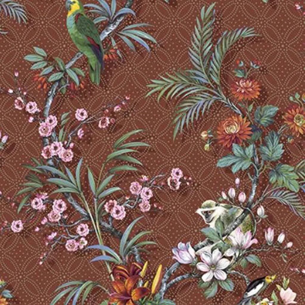 DUTCH WALLCOVERINGS Veggpanel Tropical rødbrun