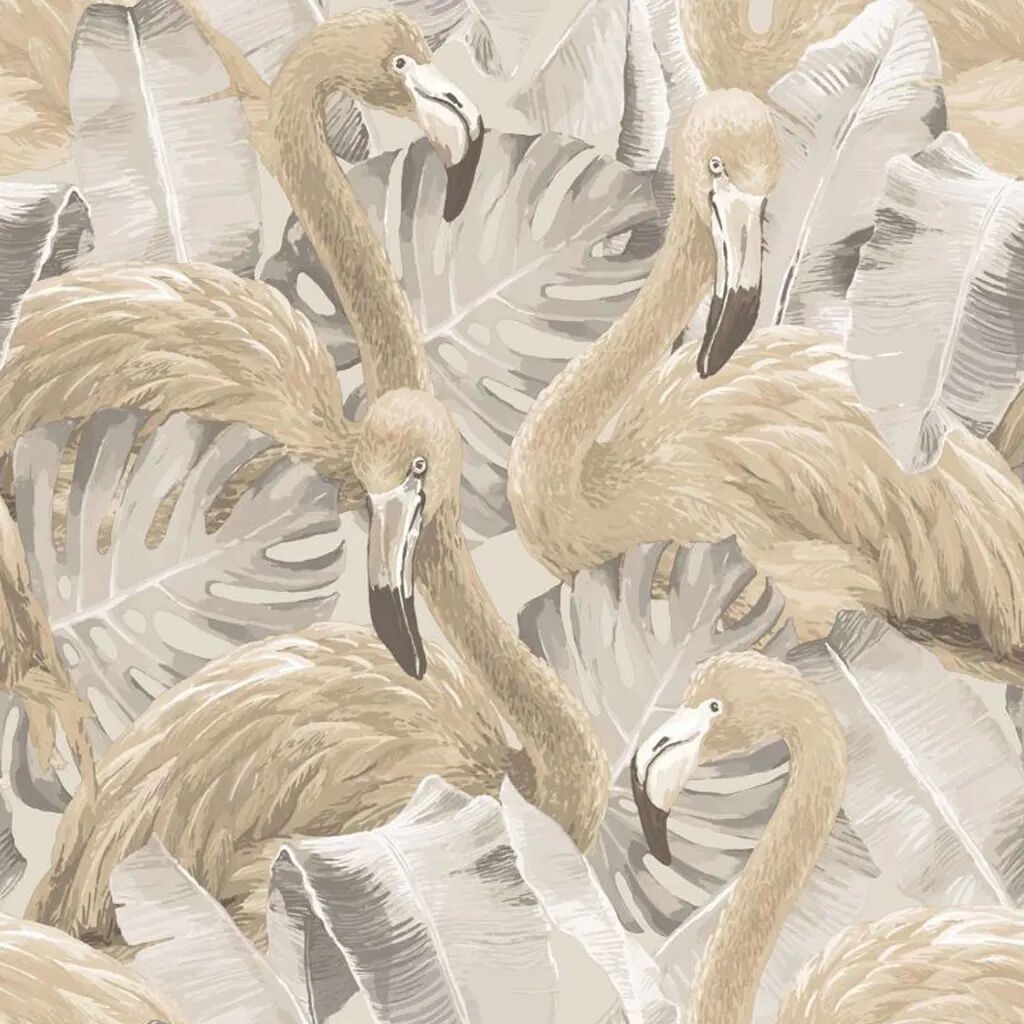 Noordwand Veggtapet Flamingo and Monstera beige