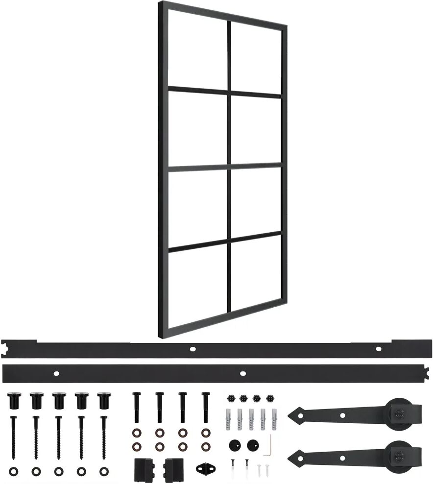 vidaXL Skyvedør aluminium og ESG-glass med maskinvare 102,5x205 cm