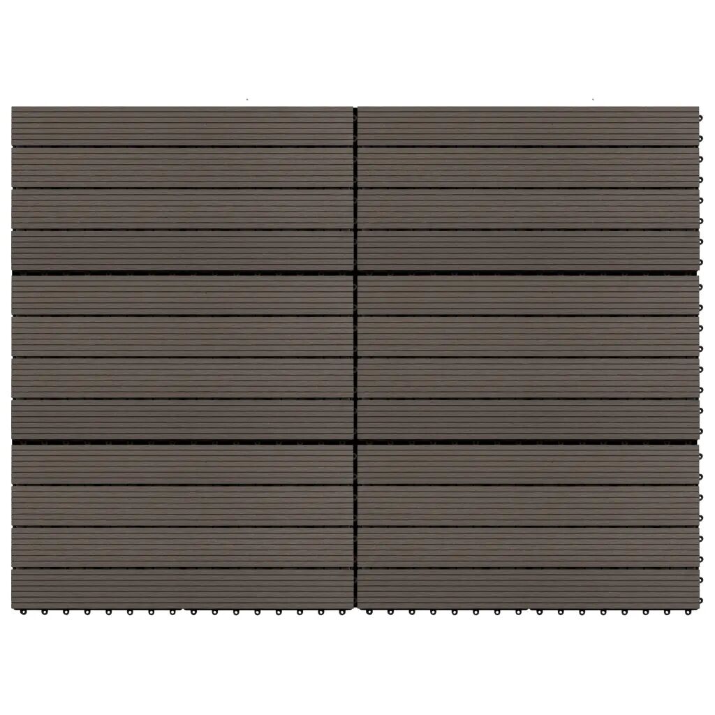 vidaXL Terrassebord 6 stk WPC 60x30 cm 1,08 m² mørkebrun