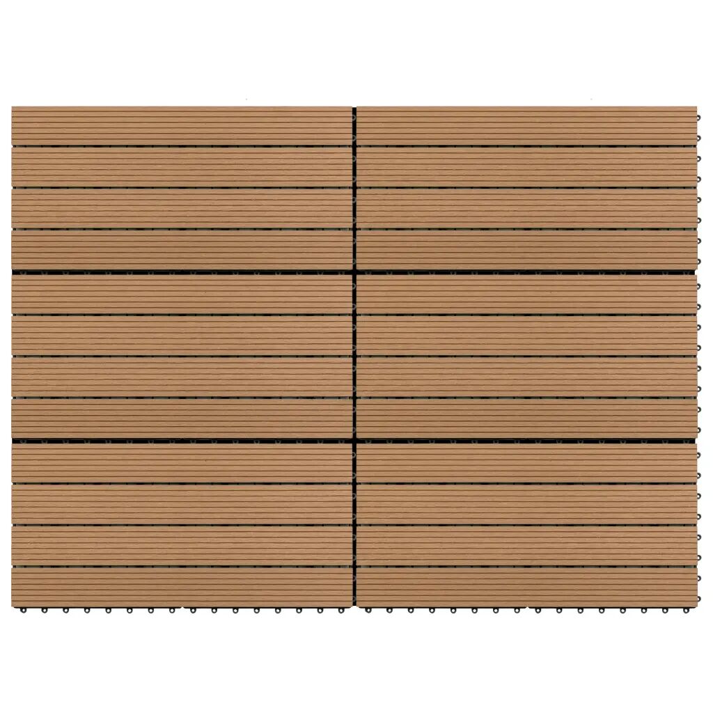 vidaXL Terrassebord 6 stk WPC 60x30 cm 1,08 m² brun