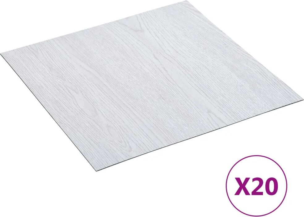 vidaXL Selvklebende gulvplanker 20 stk PVC 1,86 m² hvit