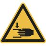 kaiserkraft Znak ostrzegawczy, ostrzeżenie przed zranieniem dłoni, opak. 10 szt., folia, dł. ramienia 100 mm