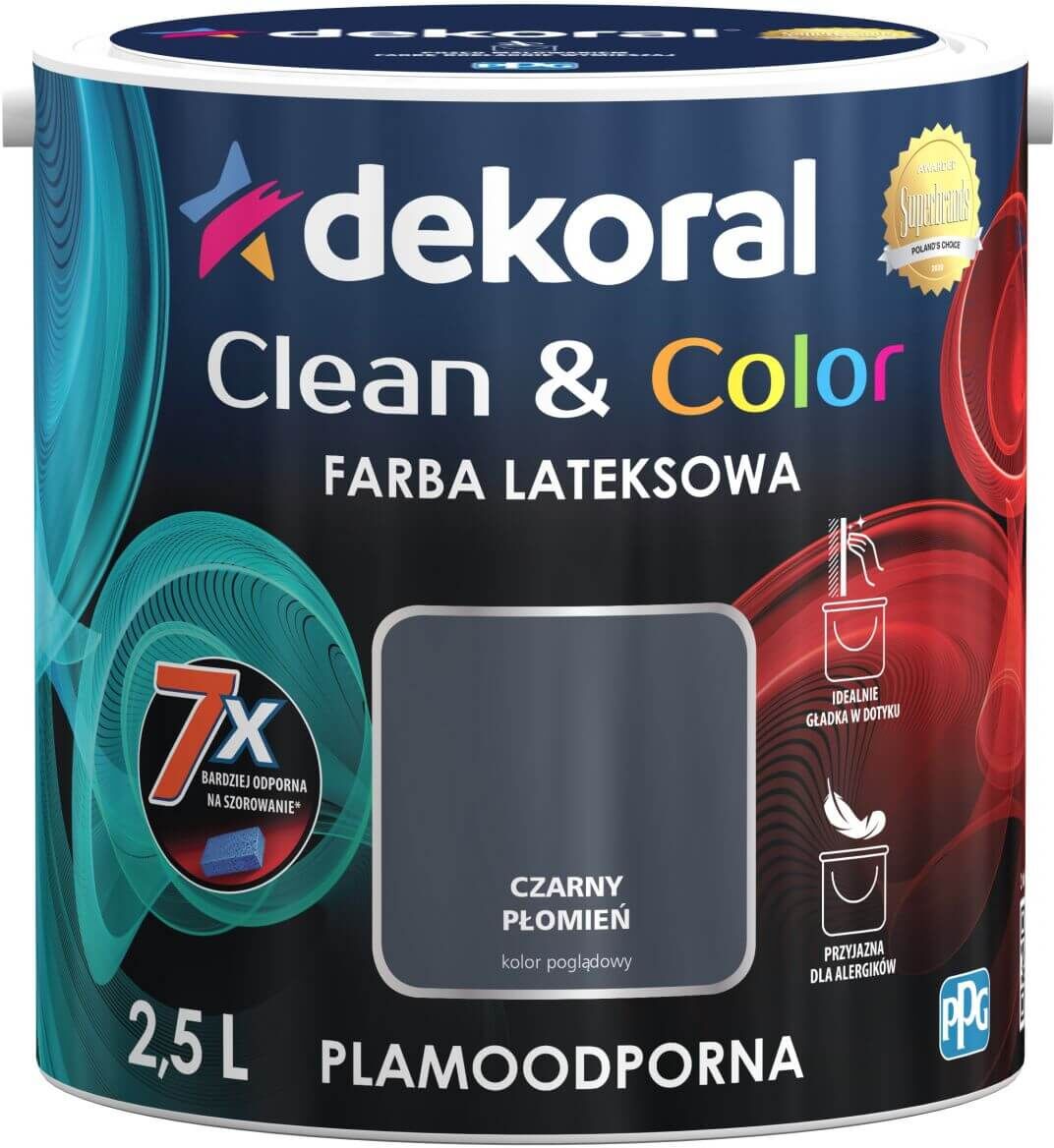 Dekoral Farba Clean&Color Czarny Plomień 2,5L Dekoral