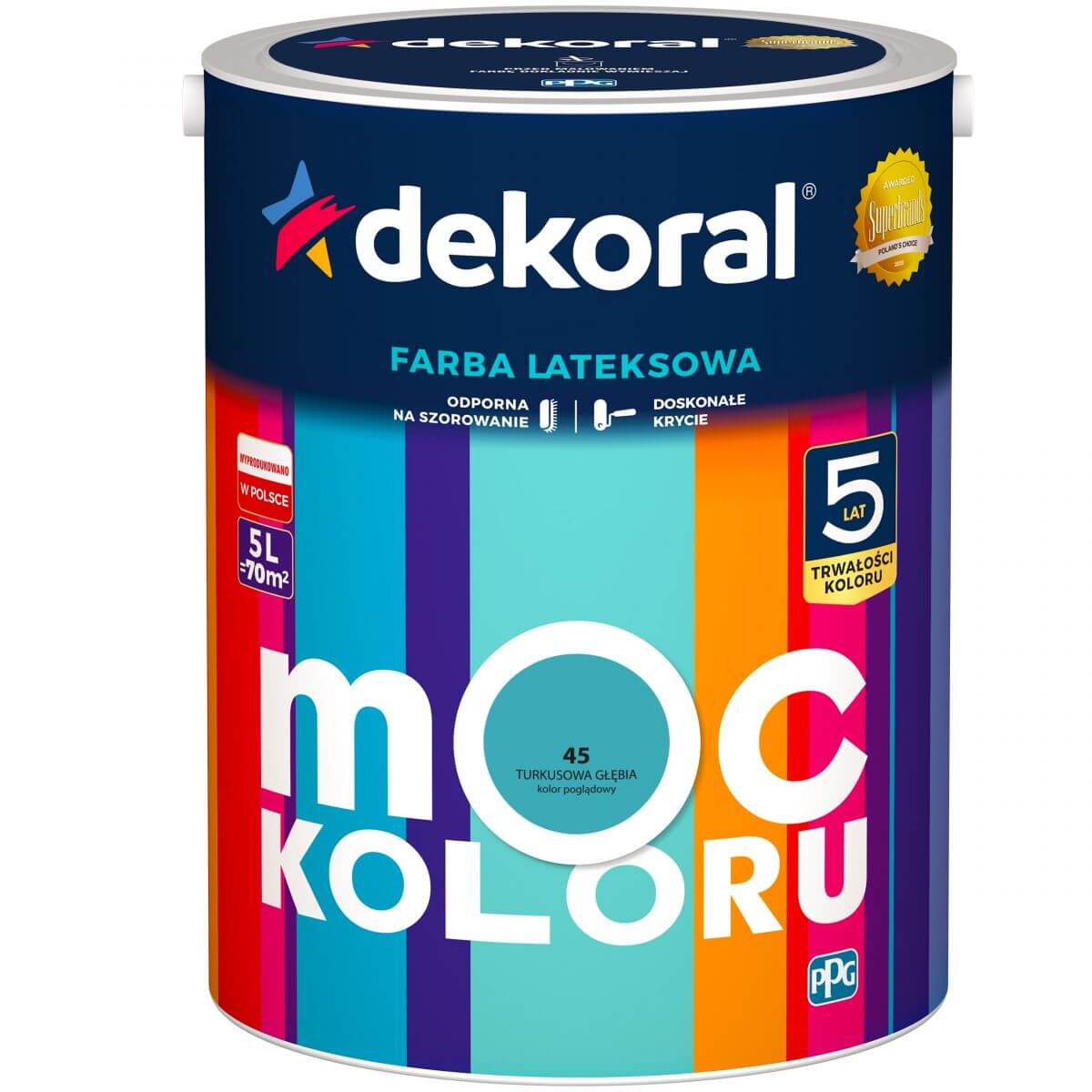 Dekoral Farba Lateksowa Moc Koloru Turkusowa Głębia 5l Dekoral