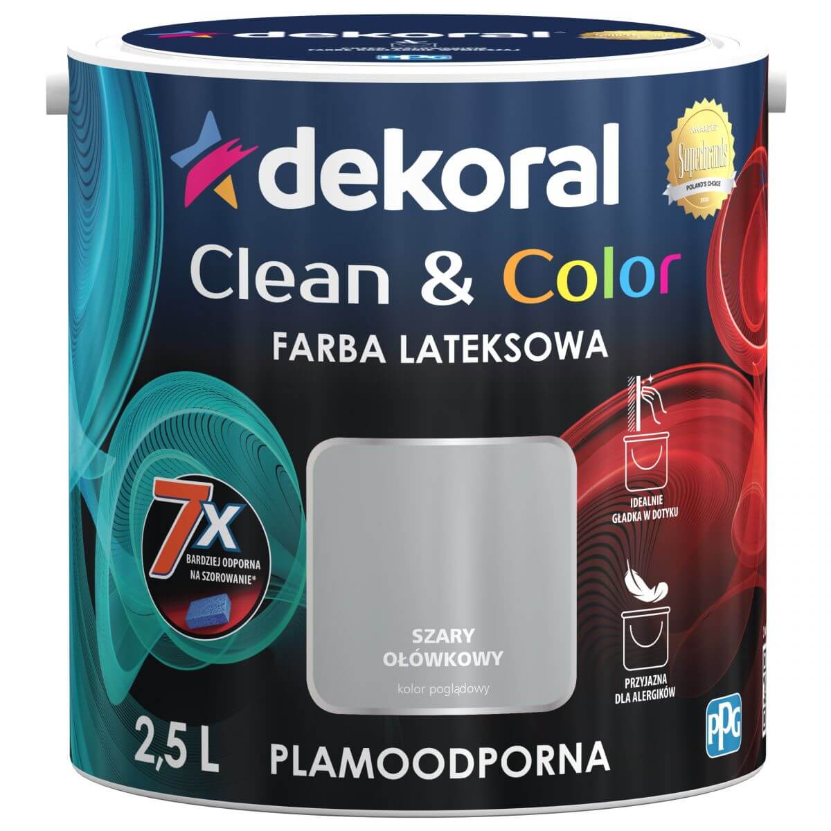 Dekoral Farba Clean&Color Szary Ołówkowy 2,5L Dekoral