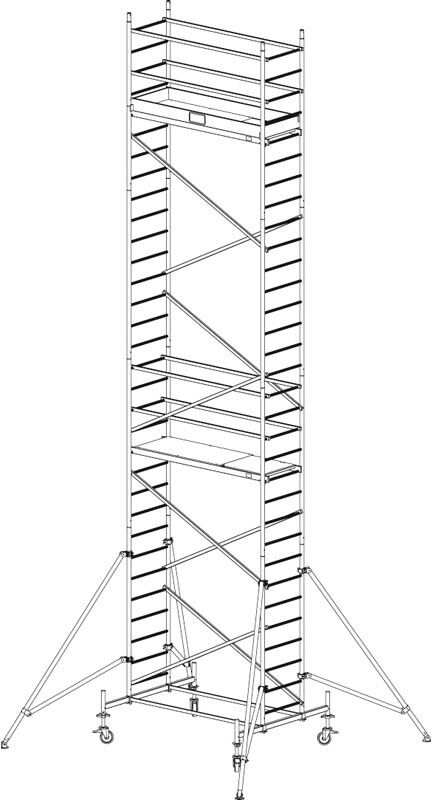 KRAUSE Rusztowanie ruchome aluminiowe protec 9,3 m