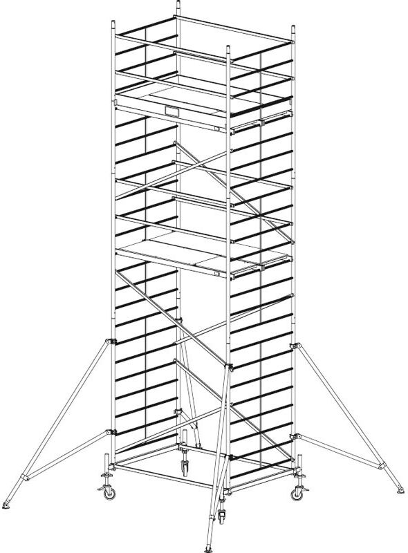 KRAUSE Rusztowanie ruchome aluminiowe protec xxl 7,3 m