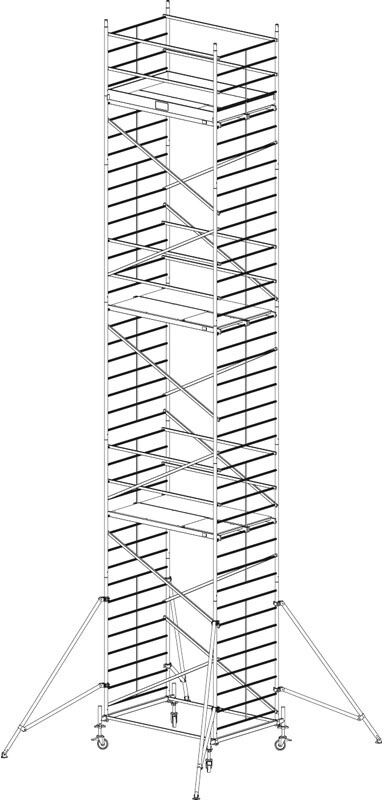 KRAUSE Rusztowanie ruchome aluminiowe protec xxl 11,3 m