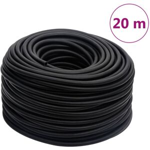 vidaXL Mangueira de ar híbrida 0,6" 20 m borracha e PVC preto