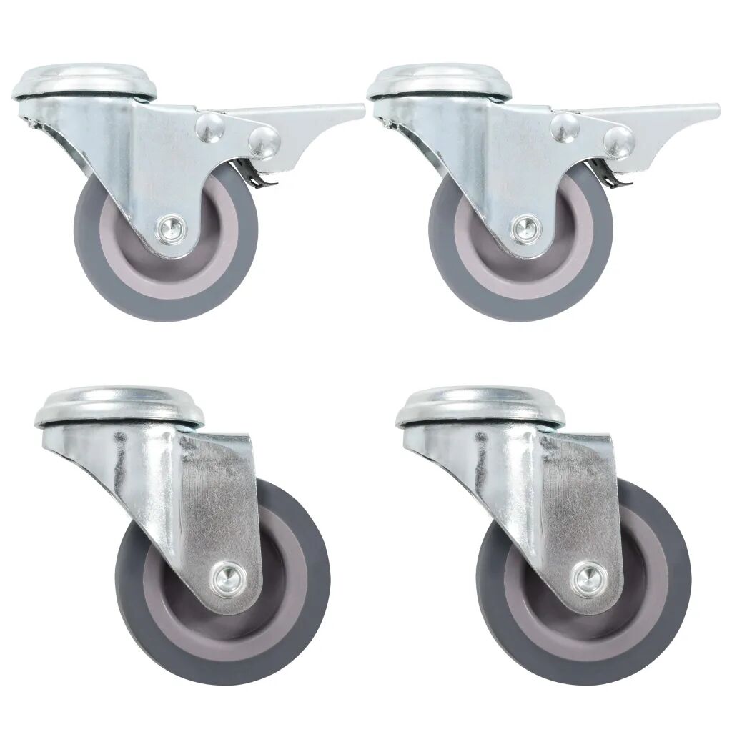 vidaXL Rodas giratórias com furo roscado 4 pcs 50 mm