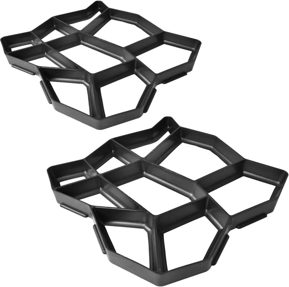 vidaXL Conjunto de 2 moldes de pavimento para jardim 42 x 42 x 4 cm