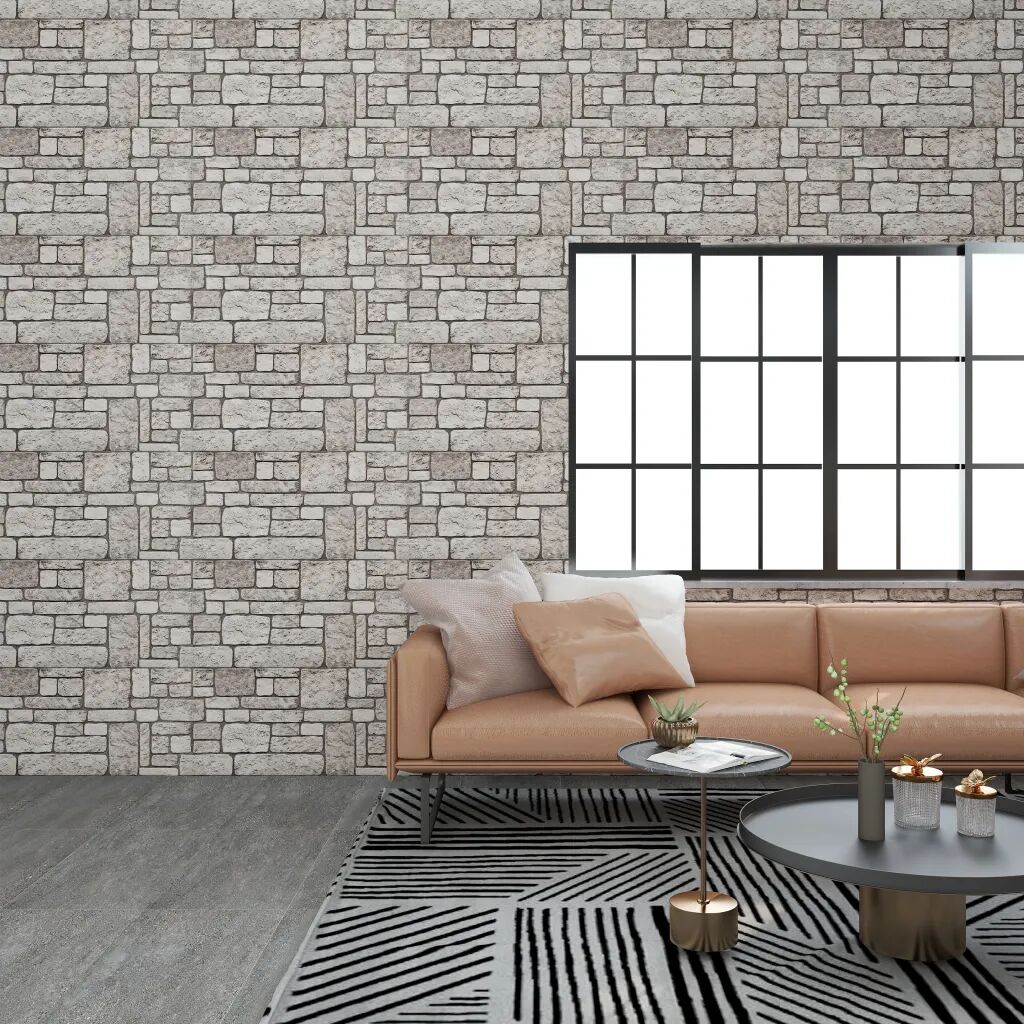 vidaXL Painéis de parede 3D design tijolos cinzento 11 pcs EPS