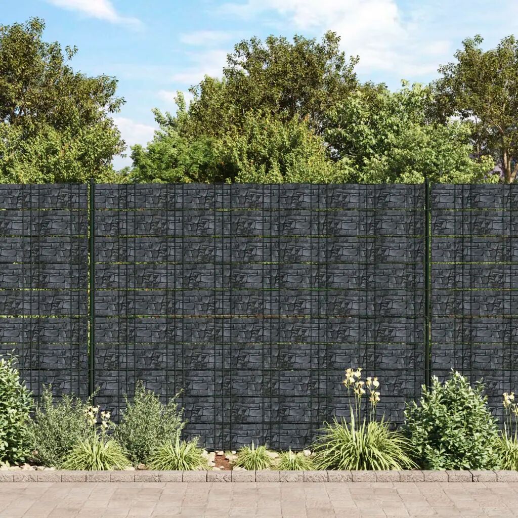 vidaXL Painel de privacidade para jardim 70x0,19 m PVC cinzento