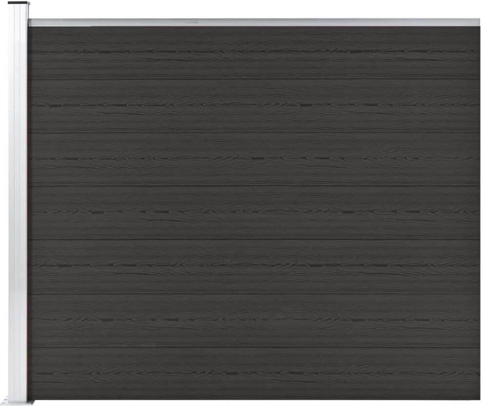 vidaXL Painel de cerca 175x146 cm WPC preto