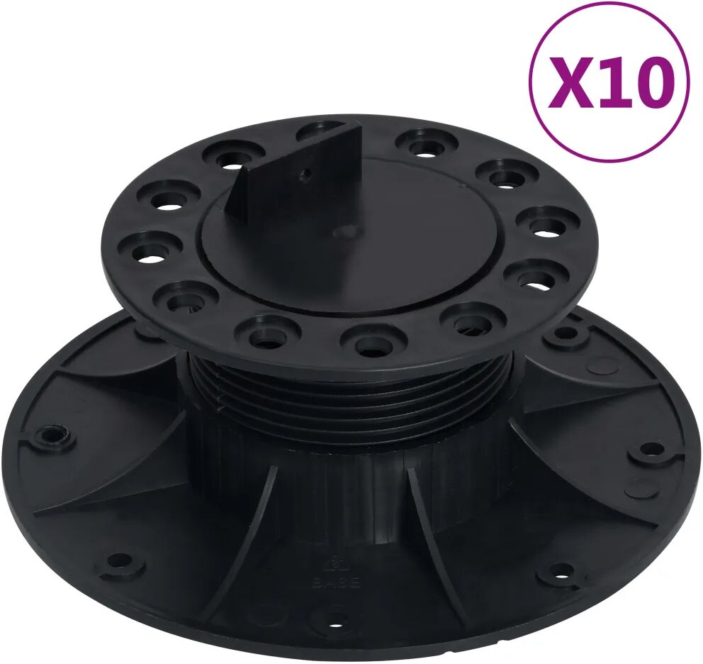 vidaXL Pés ajustáveis para pavimento 10 pcs 60-88 mm