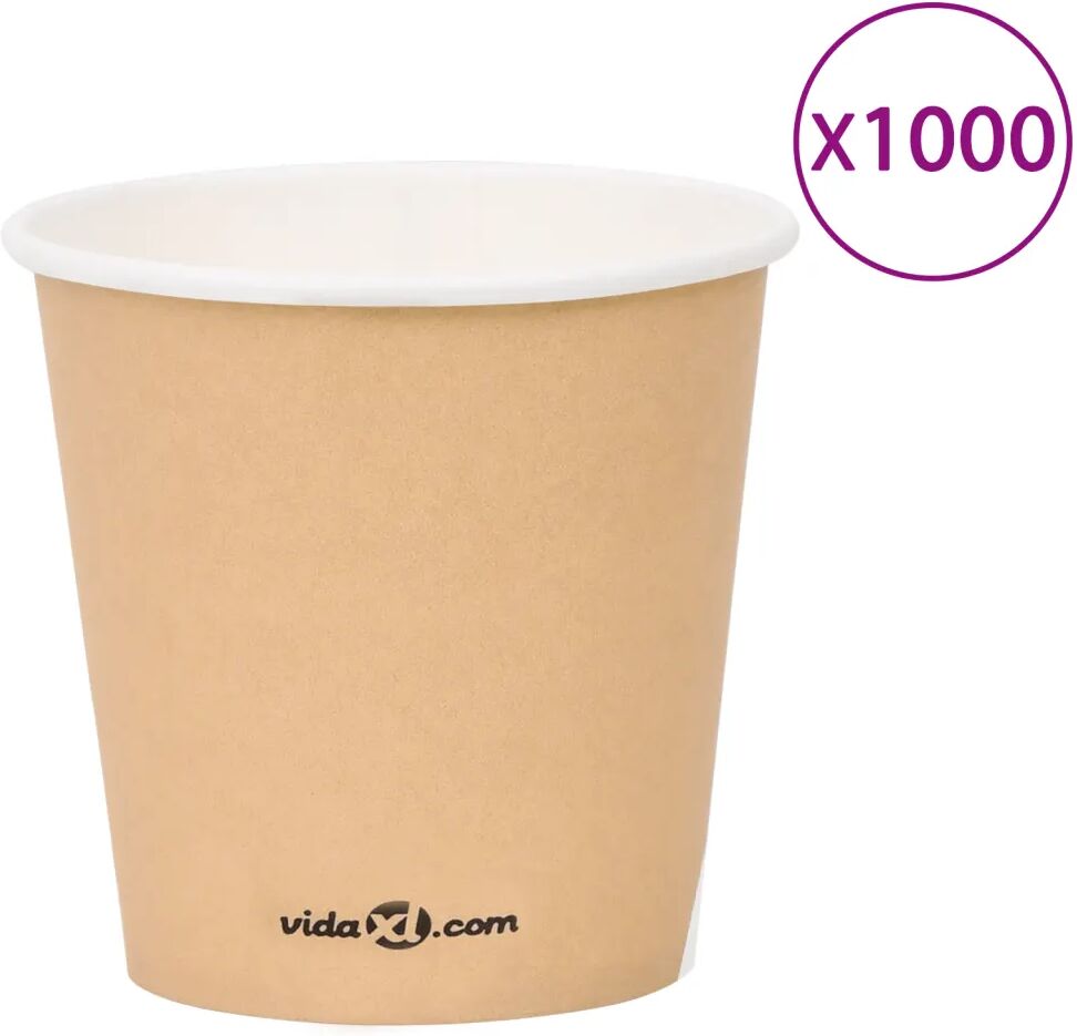 vidaXL Copos de café papel 120 ml 1000 pcs castanho