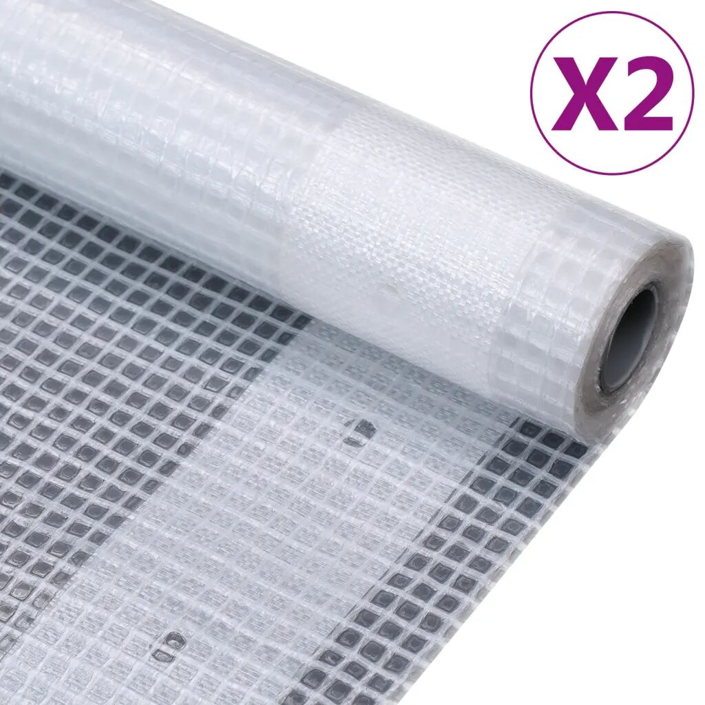 vidaXL Lonas em tecido imitação de gaze 2 pcs 260 g/m² 2x5 m branco
