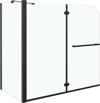 Vidaxl Painel de Duche Dobrável (Vidro - 120x68x130 cm - Preto)