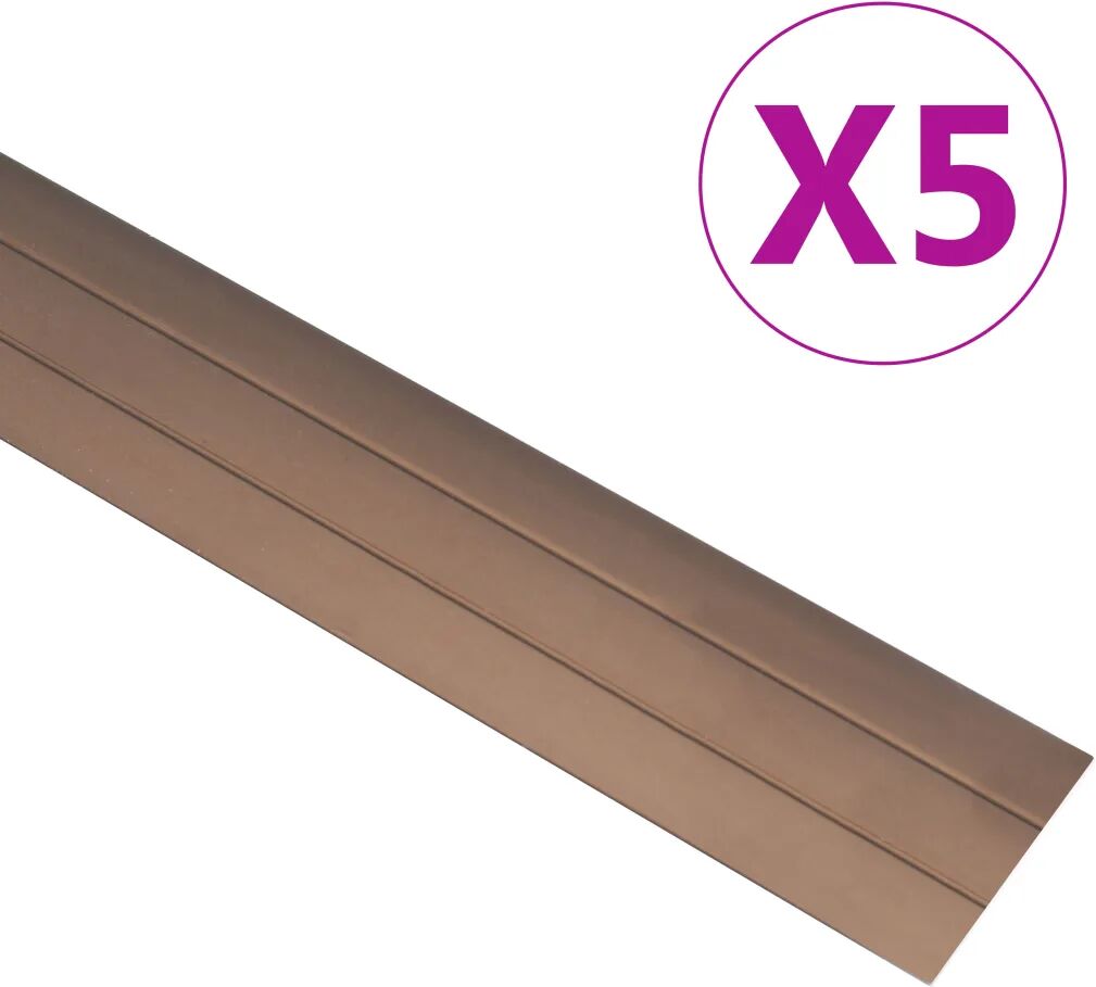 vidaXL Profile de pardoseală, 5 buc., maro, 100 cm, aluminiu