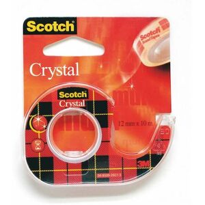 Tejp Scotch Crystal, med hållare, 12mm x 10m