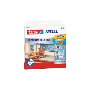 Tesa Tätningslist TesaMoll Premium Flexibel transparent 9mm x 6m