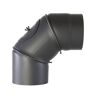 Kamino-Flam Kamino Flam Uni-Knee svart med dörr, justerbar vinkel från 90 ° 180 °, rökrör av stål med värmebeständig Senotherm®-beläggning, testat enligt standarden EN 1856-2, diameter: ca 120 mm