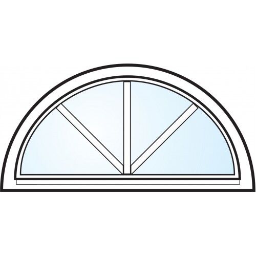 Dörrtema Fönster 2-glas energi argon halvmåne med spröjs vitmålat Modul 12x6