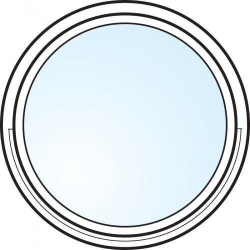 Dörrtema Fönster 3-glas energi argon rund vitmålat öppningsbart Modul diameter 6