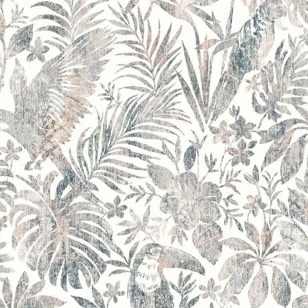 DUTCH WALLCOVERINGS Tapeta listy a tukan béžová