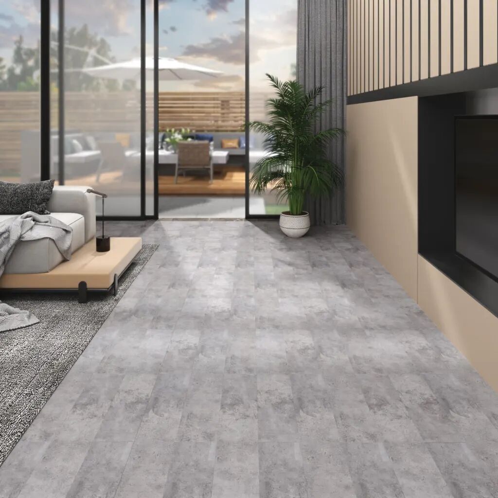 vidaXL Podlahové dosky z PVC 5,26 m² 2 mm, cementovo hnedé