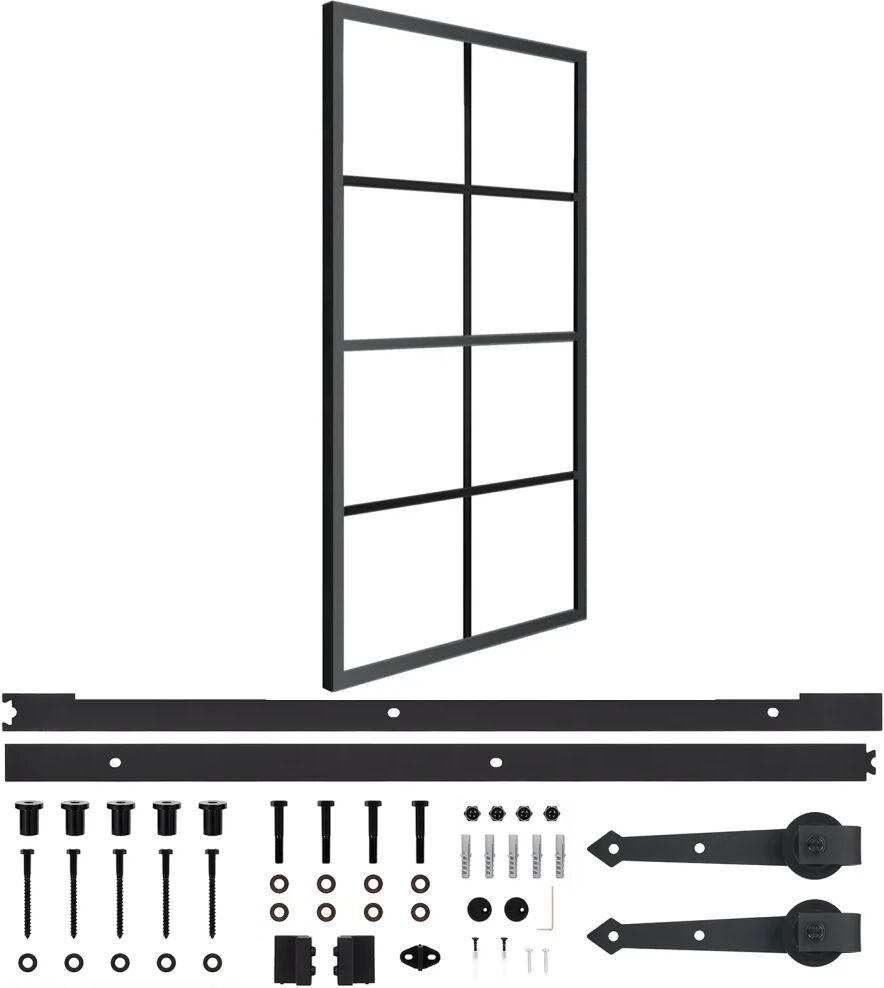 vidaXL Posuvné dvere hliník a ESG sklo s príslušenstvom 102,5x205cm