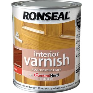 Ronseal Interior Quick Dry Gloss Varnish Medium Oak 750ml
