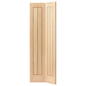 August Grove Montello Solid Oak Bi-Fold Door Unfinished brown/green 198.1 H x 76.2 W cm