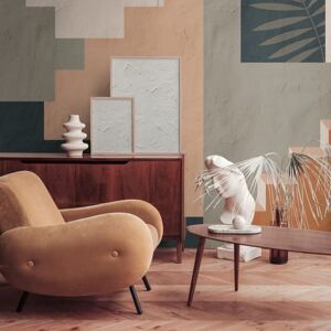 Profhome - Photo wallpaper 398951 hot embossed non-woven wallpaper smooth with architectural subjects matt green blue orange beige 3.71 m x 2.8 m Profhome - Photo wallpaper 398951 hot embossed non-woven wallpaper smooth with architectural subjects matt green blue orange beige 3.71 m x 2.8 m