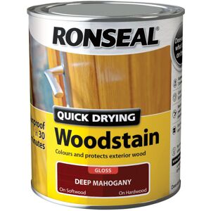 Ronseal - Quick Drying Exterior Woodstain - Deep Mahogany - Gloss - 750ml - Deep Mahogany