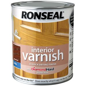 Ronseal 36826 Interior Varnish Quick Dry Satin Dark Oak 250ml RSLIVSDO250