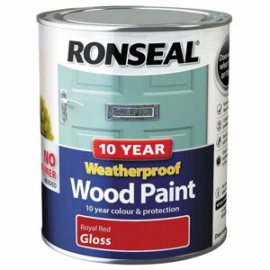 (Royal Red Gloss) Ronseal Weatherproof Exterior Wood Paint (750ml)