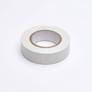 Merriway BH07516 (2 Pcs) White PVC Electrical Insulation Tape 19mm x 5M (3/4 inch x 195 inch/ 16.25ft) - Pack of 2 Pieces