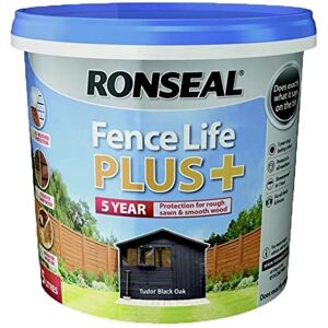 Ronseal RSLFLPPCTBO5 5 Litre Fence Life Plus Tudor Paint - Black Oak