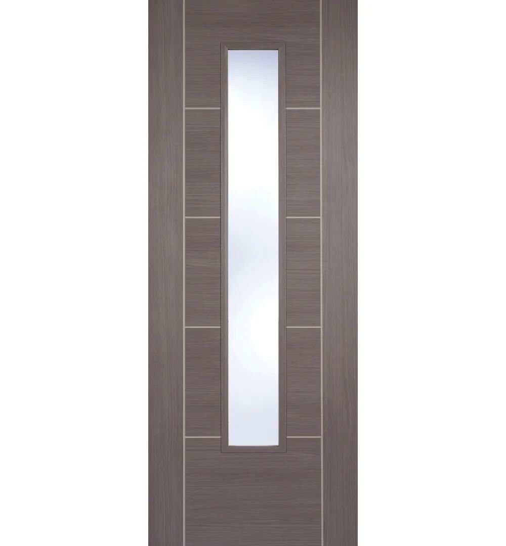 Photos - Interior Door LPD Doors Vancouver Glazed Laminate Light Grey Internal Door brown 198.1cm