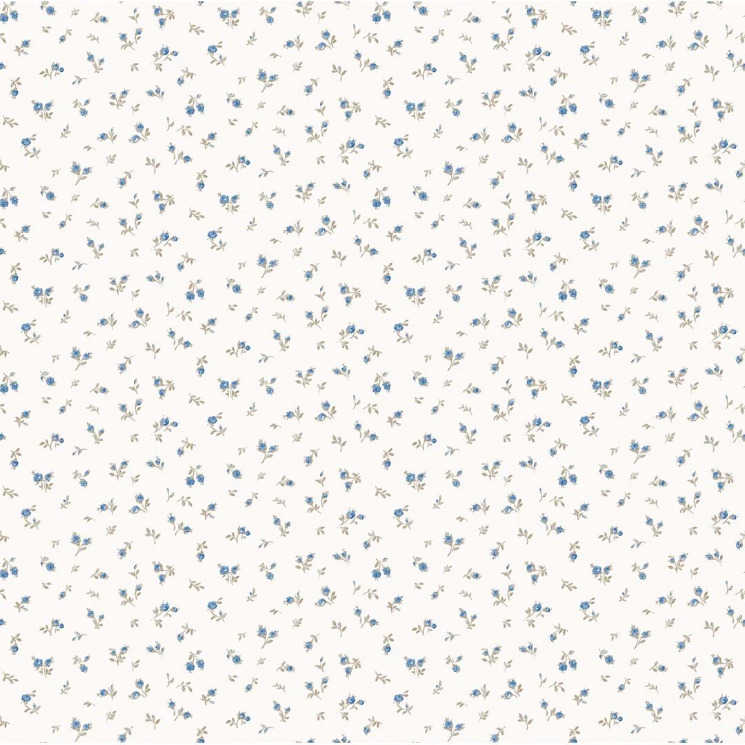 Photos - Wallpaper Ophelia & Co. Karah 10m x 53cm Textured Matte  Roll blue/white/br