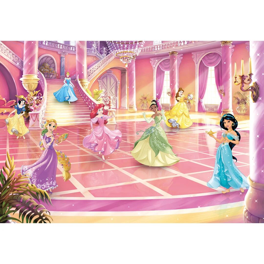 Photos - Wallpaper Disney Princes Glitter Party 2.54m x 3.68m Wall Mural pink/white 368.0 W c 