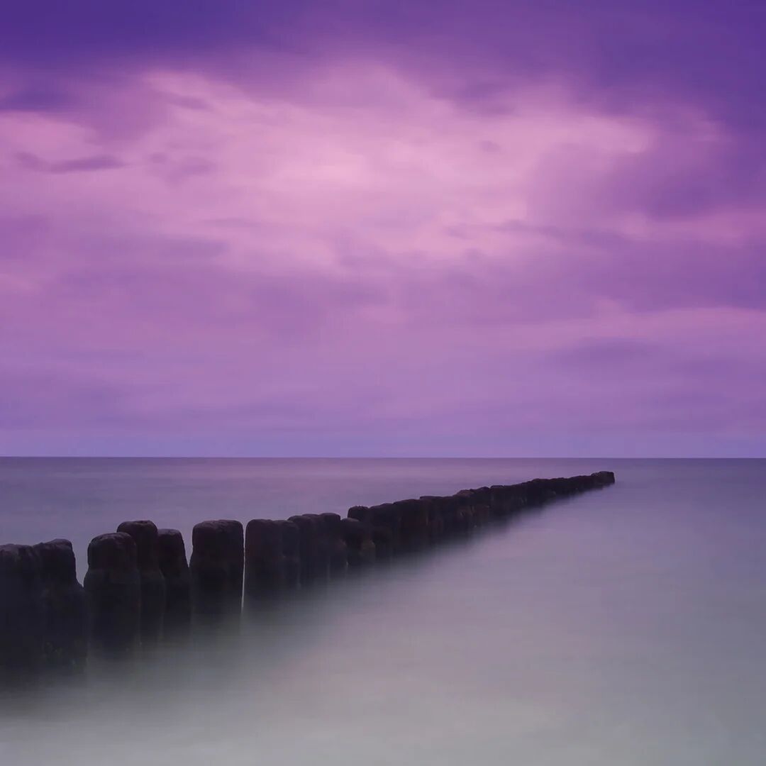 Photos - Wallpaper Highland Dunes Purple Pier Wall Mural 250cm H x 318cm W indigo 3180.0 W cm