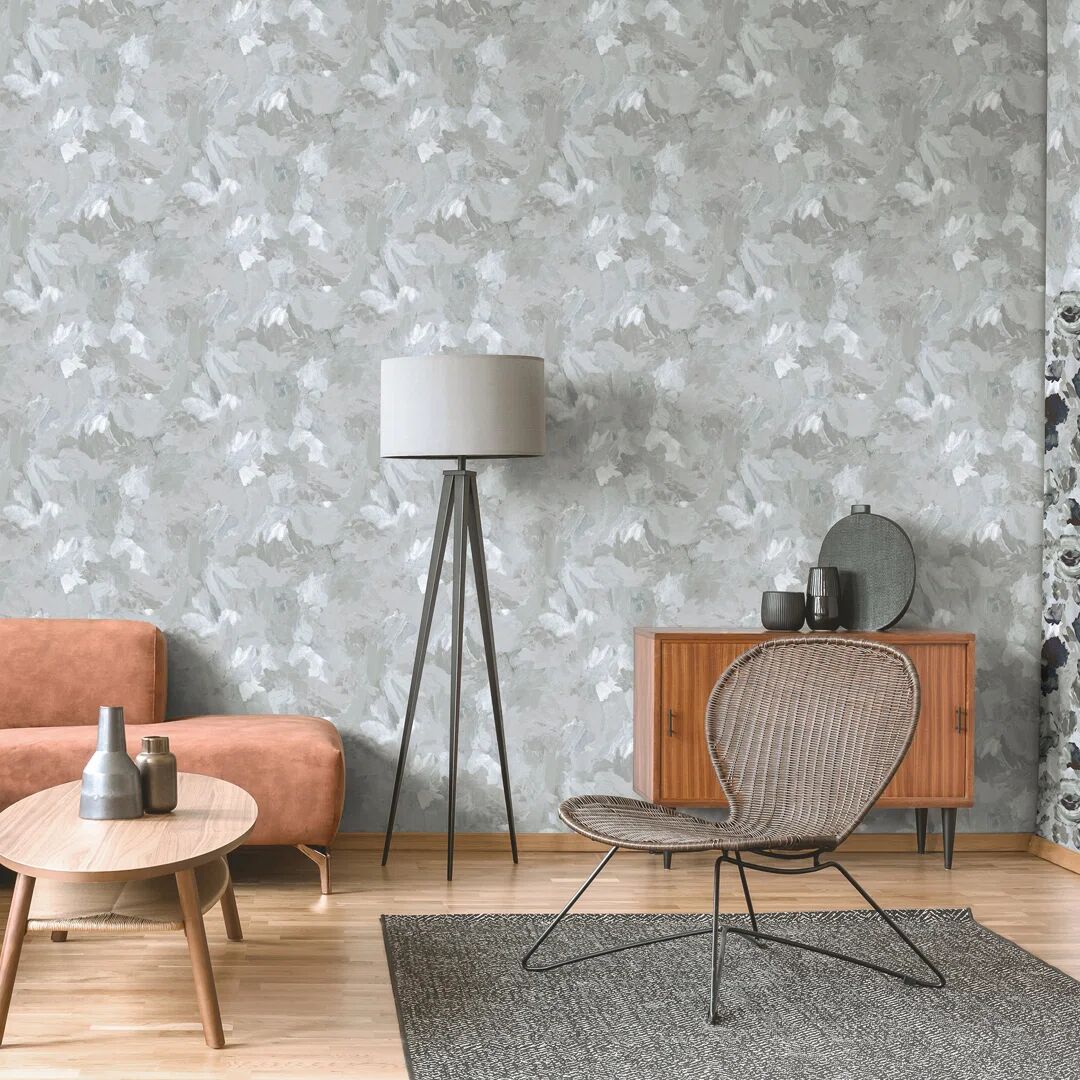 Photos - Wallpaper Marlow Home Co. Thaler Abstract Shimmery Plain Paeonia 10.05m x 53cm Wallp